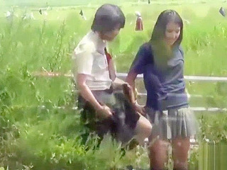 Jizz-soaked Jav Teens Take Golden Shower in Rural Field - Full HD Video